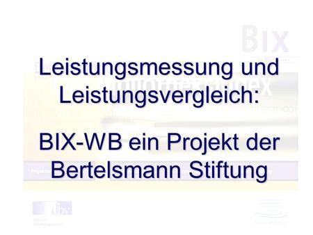 Leistungsmessung und Leistungsvergleich: