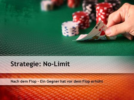 Nach dem Flop – Ein Gegner hat vor dem Flop erhöht Strategie: No-Limit.