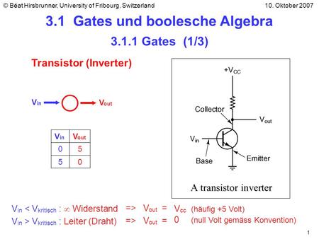 3.1 Gates und boolesche Algebra