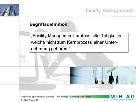facility management Begriffsdefinition: