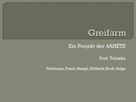 Ein Projekt der 4AHETE Prof. Tobiska Feldmann, Frank, Hampl, Höllisch, Koch, Salge.