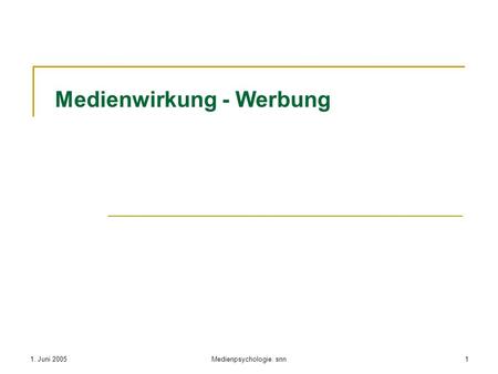 Medienwirkung - Werbung