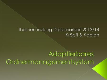 Adaptierbares Ordnermanagementsystem