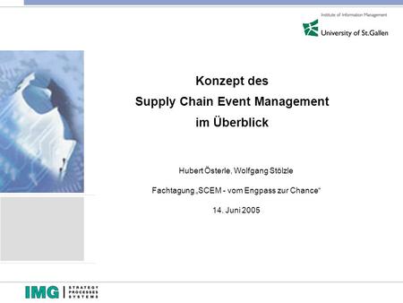 Konzept des Supply Chain Event Management im Überblick