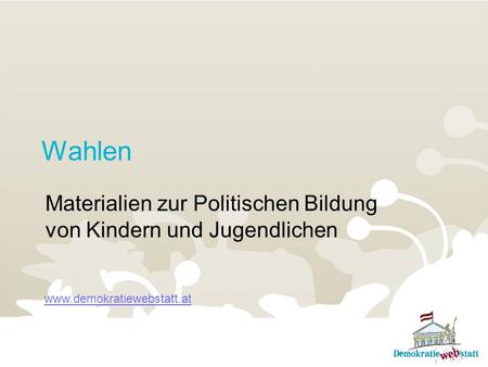 Materialien zur Politischen Bildung von Kindern und Jugendlichen