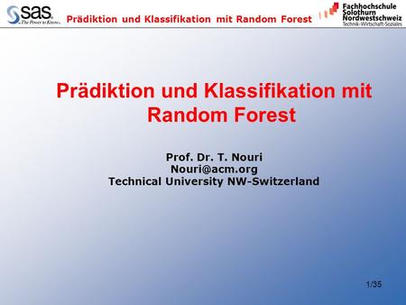 Prädiktion und Klassifikation mit Random Forest