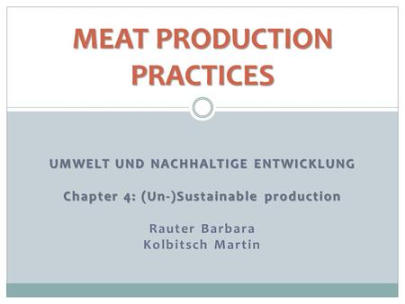 meat production practices