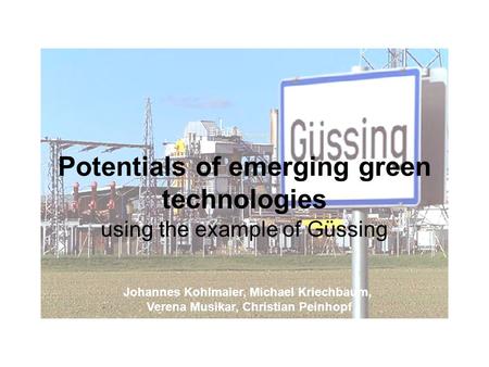 Potentials of emerging green technologies