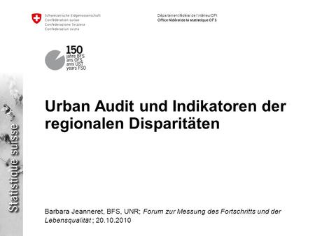 Urban Audit und Indikatoren der regionalen Disparitäten
