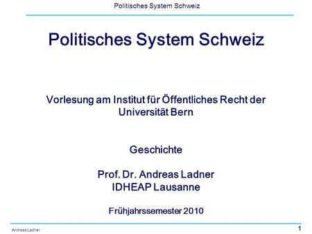 Politisches System Schweiz