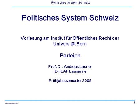 Politisches System Schweiz