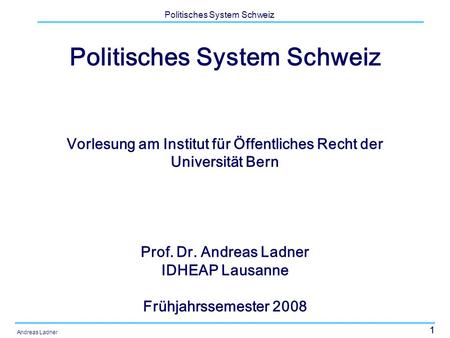 Politisches System Schweiz