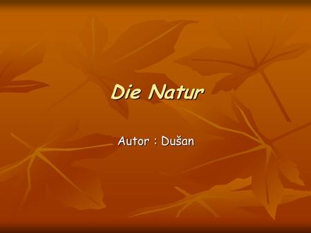 Die Natur Autor : Dušan.