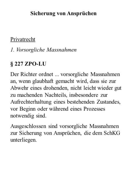 Sicherung von Ansprüchen