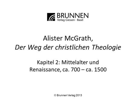 Alister McGrath, Der Weg der christlichen Theologie