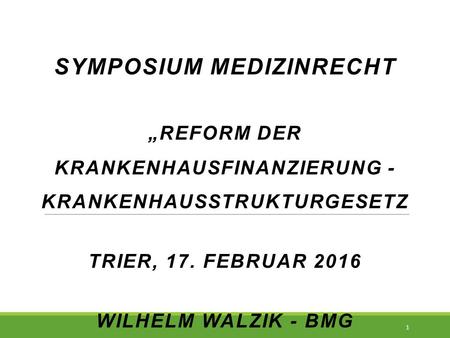 Symposium Medizinrecht