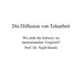 Die Diffusion von Telearbeit Wo steht die Schweiz im internationalen Vergleich? Prof. Dr. Najib Harabi.