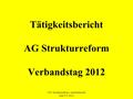 NJV Strukturreform - Arbeitsbericht zum VT 2012 Tätigkeitsbericht AG Strukturreform Verbandstag 2012.