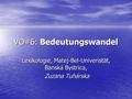 VO#6: Bedeutungswandel Lexikologie, Matej-Bel-Univeristät, Banská Bystrica, Zuzana Tuhárska Zuzana Tuhárska.
