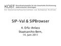 SIP-Val & SIPBrowser 4. Erfa-Anlass Staatsarchiv Bern, 14. Juni 2011.