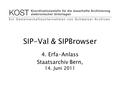 SIP-Val & SIPBrowser 4. Erfa-Anlass Staatsarchiv Bern, 14. Juni 2011.