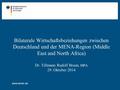 Bilaterale Wirtschaftsbeziehungen zwischen Deutschland und der MENA-Region (Middle East and North Africa) Dr. Tillmann Rudolf Braun, MPA 29. Oktober 2014.