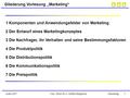 Univ.-Prof. Dr. L. Müller-HagedornSofia 2007Marketing 1 Gliederung Vorlesung „Marketing“ 1 Komponenten und Anwendungsfelder von Marketing 2 Der Entwurf.
