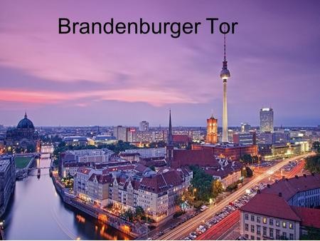 Brandenburger Tor. Das Brandenburger Tor in Berlin gehört zu den wichtigsten Wahrzeichen der Metropole. Das einzige erhaltene Stadttor Berlins, das früher.