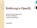 Einführung in OpenGL Seminarvortrag im Rahmen des Bachelorstudiengangs „Scientific Programming“ Tural Bilalov.
