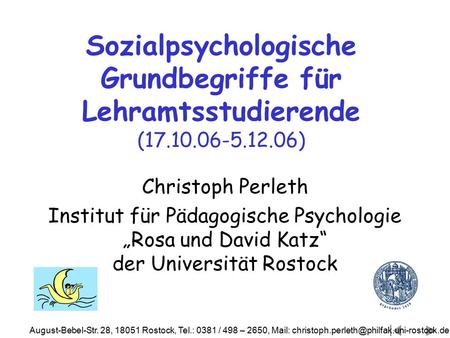 Sozialpsychologische Grundbegriffe für Lehramtsstudierende (17. 10