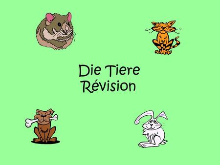 Die Tiere Révision. Die Tiere Ich habe einen Vogel.