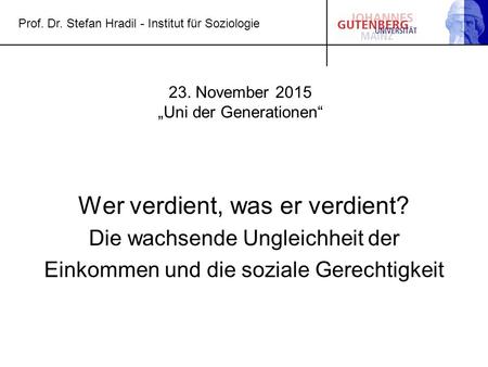 23. November 2015 „Uni der Generationen“