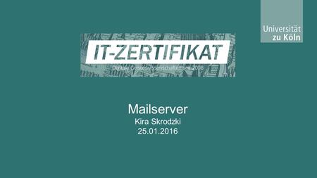 Mailserver Kira Skrodzki 25.01.2016. Definition 2 Ein Mail-Server ist ein Server, der Nachrichten und Mitteilungen empfangen, senden, zwischenspeichern.