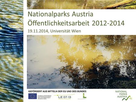 Nationalparks Austria Öffentlichkeitsarbeit , Universität Wien.