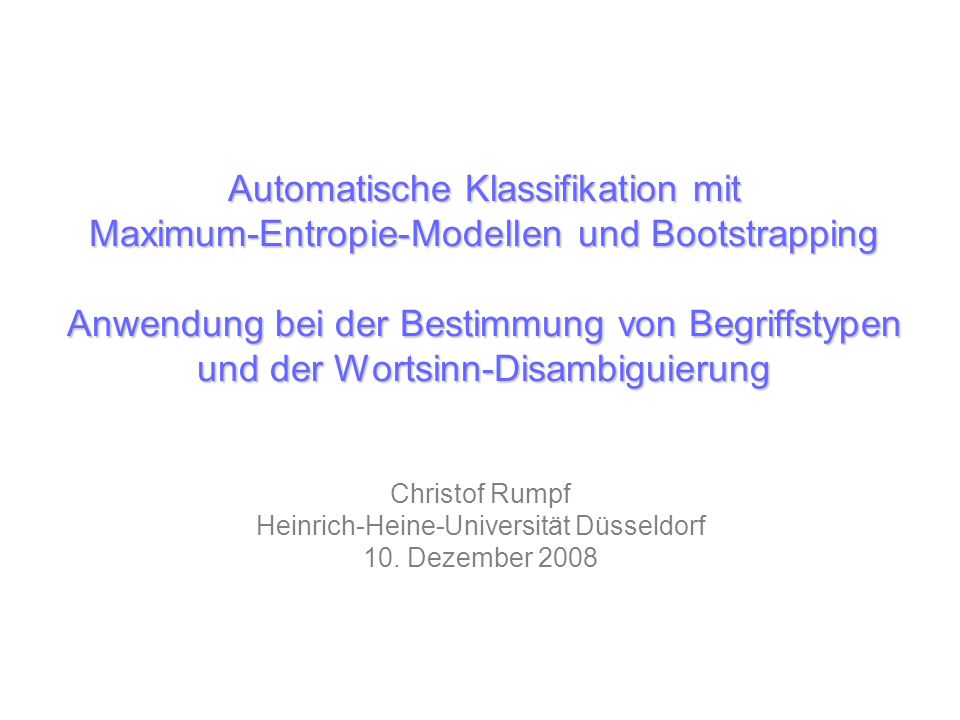 Christof Rumpf Heinrich-Heine-Universität Düsseldorf 10. Dezember ppt video  online herunterladen
