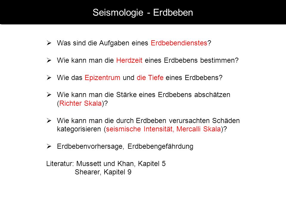 Seismologie Erdbeben Ppt Herunterladen