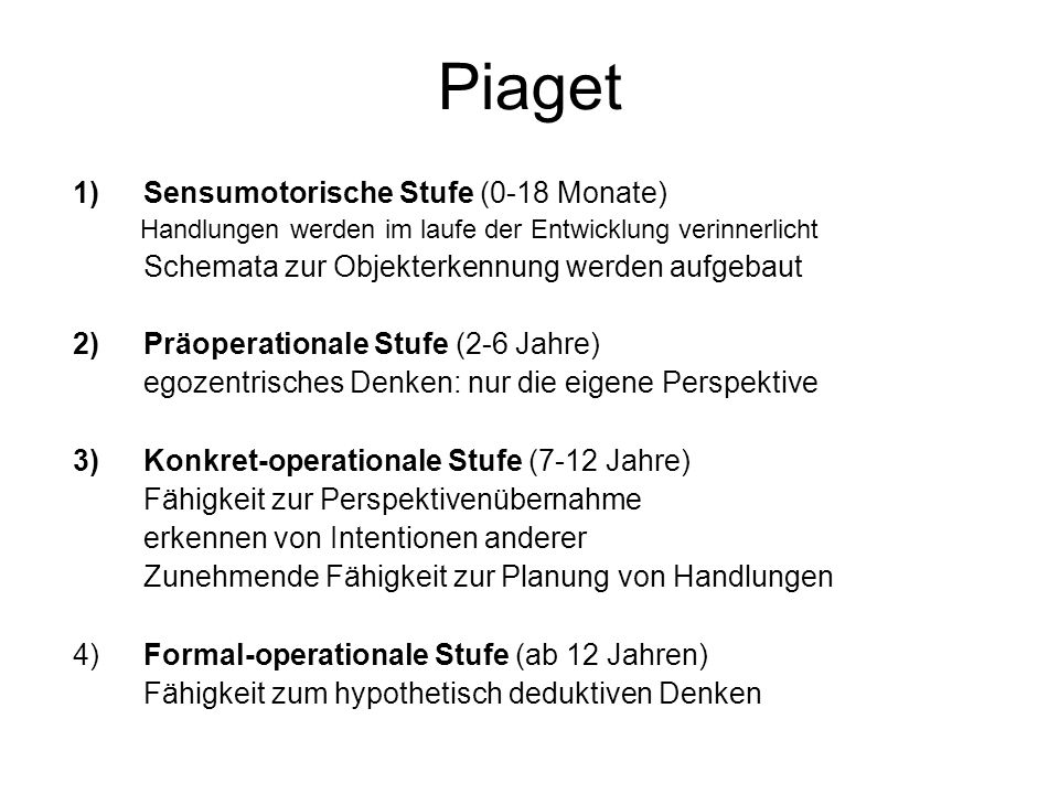 Piaget Sensumotorische Stufe 0 18 Monate ppt video online