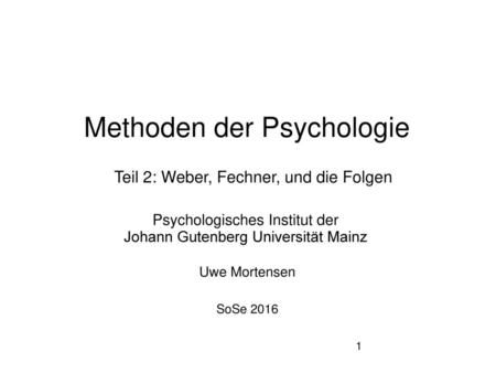 Methoden der Psychologie