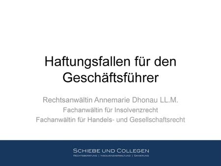 Haftungsfallen für den Geschäftsführer