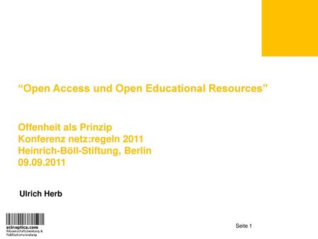 “Open Access und Open Educational Resources”