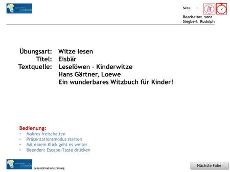 Leselöwen – Kinderwitze Hans Gärtner, Loewe
