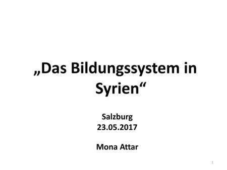 „Das Bildungssystem in Syrien“
