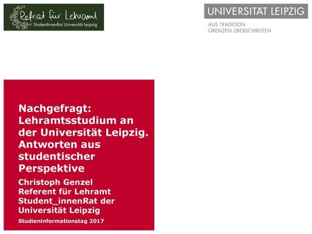 Nachgefragt: Lehramtsstudium an der Universität Leipzig