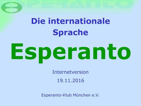 Die internationale Sprache