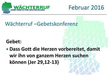 Wächterruf –Gebetskonferenz