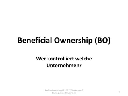 Beneficial Ownership (BO)