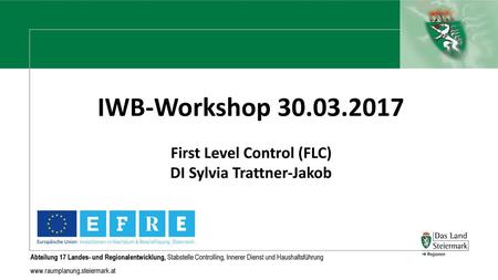 First Level Control (FLC) DI Sylvia Trattner-Jakob