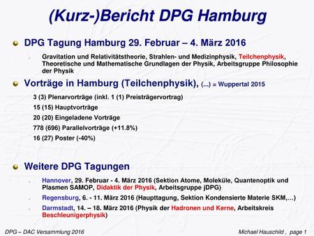 (Kurz-)Bericht DPG Hamburg