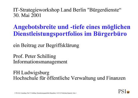 IT-Strategieworkshop Land Berlin Bürgerdienste“