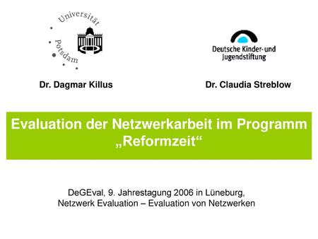 Evaluation der Netzwerkarbeit im Programm „Reformzeit“